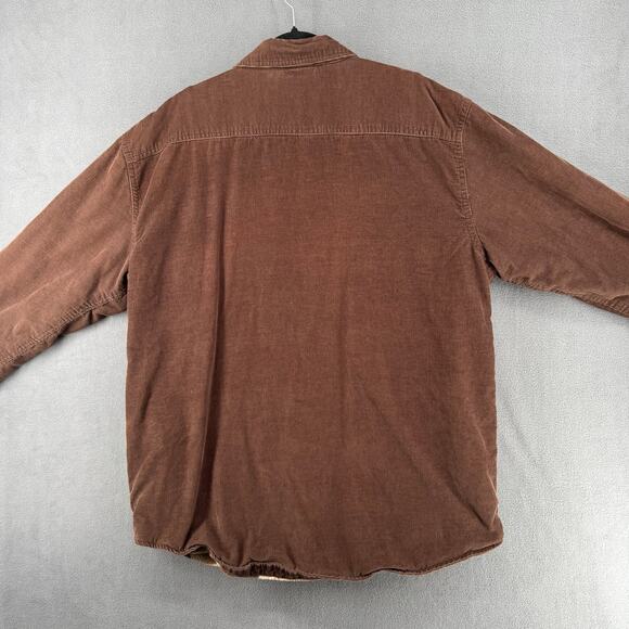 Covington Plaid Heavy Fleece Lined Corduroy Shacket Mens XL Brown Button Down - Picture 3 of 12